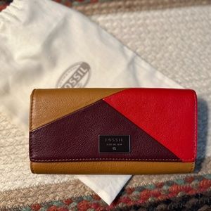 Fossil color block leather wallet